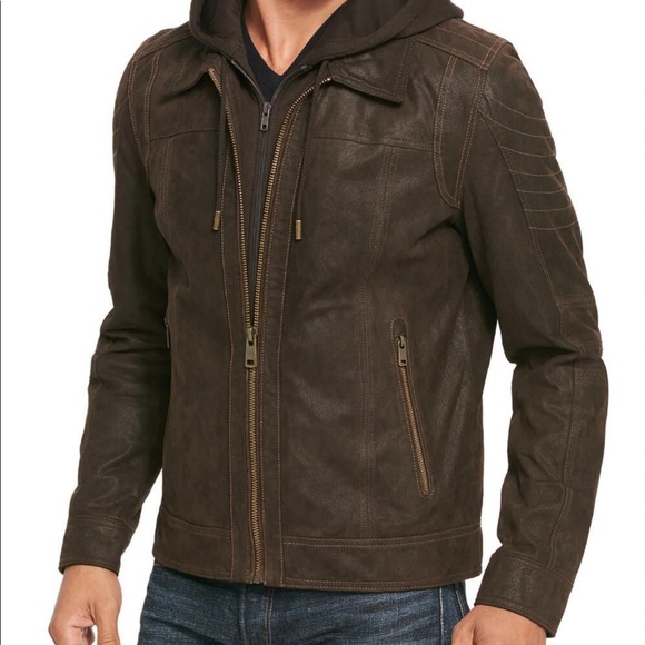 wilson leather hooded genuine leather jacket
